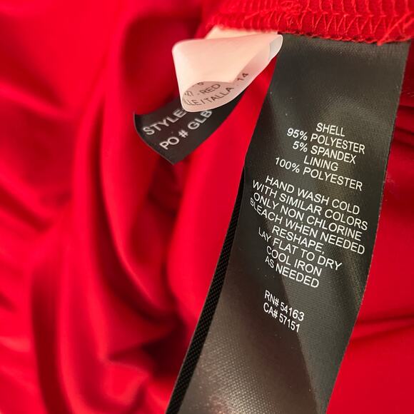 Jessica Howard | Red Pleated Side Waist Sheath Dress NWT Womens 14 - Picture 6 of 7